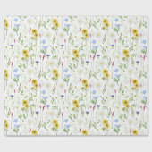 Waterverf Meadow Wild Floral Pattern Cadeaupapier (Vlak)
