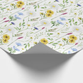 Waterverf Meadow Wild Floral Pattern Cadeaupapier (Hoek)