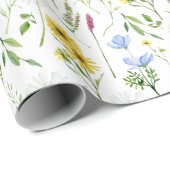Waterverf Meadow Wild Floral Pattern Cadeaupapier (Rol Hoek)