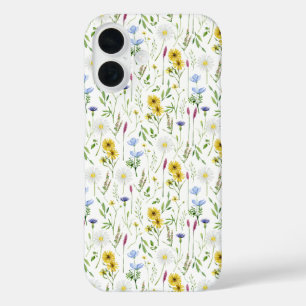 Waterverf Meadow Wild Floral Pattern iPhone 16 Hoesje