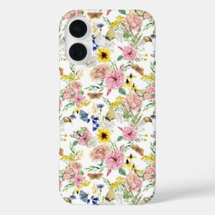 Waterverf Meadow Wild Floral Pattern iPhone 16 Hoesje