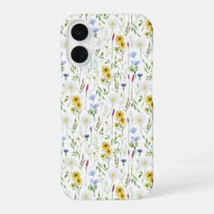 Waterverf Meadow Wild Floral Pattern iPhone 16 Hoesje