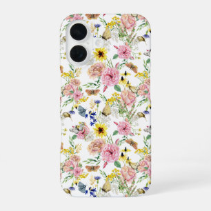 Waterverf Meadow Wild Floral Pattern iPhone 16 Hoesje