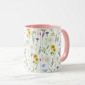Waterverf Meadow Wild Floral Pattern Mok (Voorkant rechts)