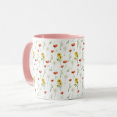 Waterverf Meadow Wild Floral Pattern Mok (Voorkant links)