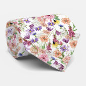 Waterverf Meadow Wild Floral Pattern Stropdas (Opgerold)