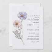 Waterverf Meadow Wildflower Bohemian Bruiloft Kaart (Voorkant)