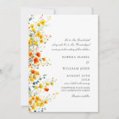 Waterverf Meadow Wildflower Bohemian Bruiloft Kaart (Voorkant)