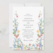 Waterverf Meadow Wildflower Bohemian Bruiloft Kaart (Voorkant)