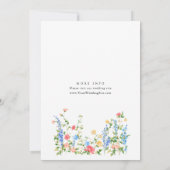 Waterverf Meadow Wildflower Bohemian Bruiloft Kaart (Achterkant)