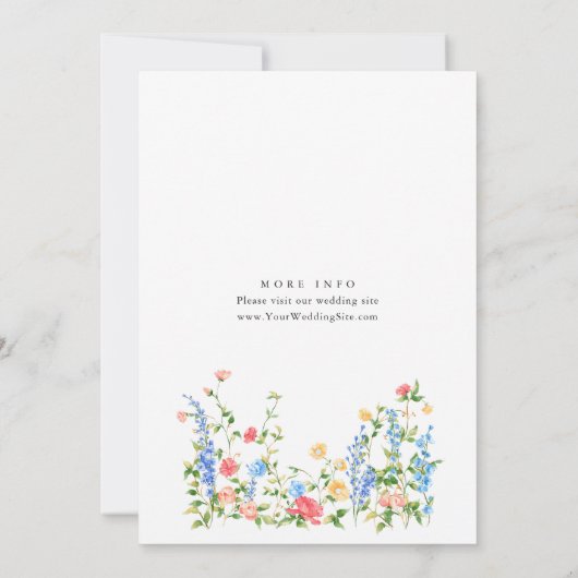 Waterverf Meadow Wildflower Bohemian Bruiloft Kaart (Achterkant)