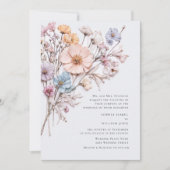 Waterverf Meadow Wildflower Bohemian Bruiloft Kaart (Voorkant)