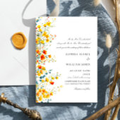 Waterverf Meadow Wildflower Bohemian Bruiloft Kaart