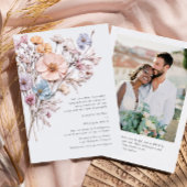 Waterverf Meadow Wildflower Bohemian Bruiloft Kaart