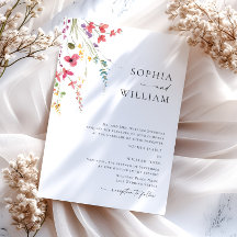 Waterverf Meadow Wildflower Bohemian Bruiloft