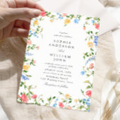 Waterverf Meadow Wildflower Bohemian Bruiloft Kaart