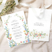 Waterverf Meadow Wildflower Bohemian Bruiloft Kaart