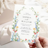 Waterverf Meadow Wildflower Bohemian Bruiloft Kaart