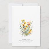 Waterverf Meadow Wildflower Bohemian Bruiloft Kaart (Achterkant)
