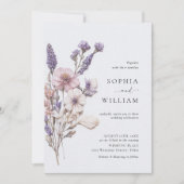 Waterverf Meadow Wildflower Bohemian Bruiloft Kaart (Voorkant)