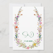 Waterverf Meadow Wildflower Bohemian Bruiloft Kaart (Achterkant)