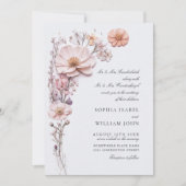 Waterverf Meadow Wildflower Bohemian Bruiloft Kaart (Voorkant)