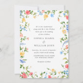 Waterverf Meadow Wildflower Bohemian Bruiloft Kaart (Voorkant)