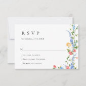 Waterverf Meadow Wildflower Bohemian Bruiloft RSVP Kaartje (Voorkant)