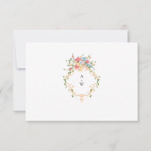 Waterverf Meadow Wildflower Bohemian Bruiloft RSVP Kaartje (Achterkant)