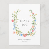 Waterverf Meadow Wildflower Bohemian Dank u Briefkaart (Voorkant)