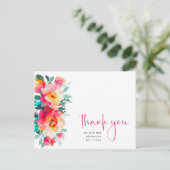 Waterverf Meadow Wildflower Boho Dank u Briefkaart (Staand voorkant)