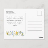 Waterverf Meadow Wildflower Boho Dank u Briefkaart (Achterkant)