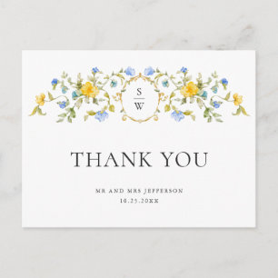 Waterverf Meadow Wildflower Boho Dank u Briefkaart