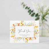 Waterverf Meadow Wildflower Boho Dank u Briefkaart (Staand voorkant)