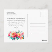 Waterverf Meadow Wildflower Boho Dank u Briefkaart (Achterkant)
