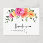 Waterverf Meadow Wildflower Boho Dank u Briefkaart (Voorkant)