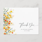 Waterverf Meadow Wildflower Boho Dank u Briefkaart (Voorkant)