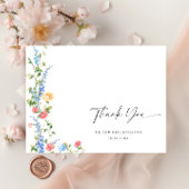 Waterverf Meadow Wildflower Boho Dank u Briefkaart