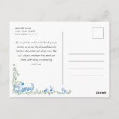 Waterverf Meadow Wildflower Boho Dank u Briefkaart (Achterkant)