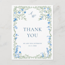 Waterverf Meadow Wildflower Boho Dank u Briefkaart