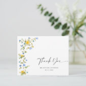 Waterverf Meadow Wildflower Boho Dank u Briefkaart (Staand voorkant)