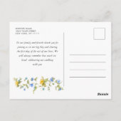 Waterverf Meadow Wildflower Boho Dank u Briefkaart (Achterkant)