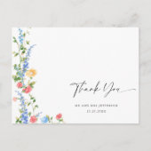 Waterverf Meadow Wildflower Boho Dank u Briefkaart (Voorkant)