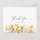 Waterverf Meadow Wildflower Boho Dank u Briefkaart (Voorkant)