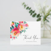 Waterverf Meadow Wildflower Boho Dank u Briefkaart (Staand voorkant)