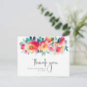 Waterverf Meadow Wildflower Boho Dank u Briefkaart (Staand voorkant)