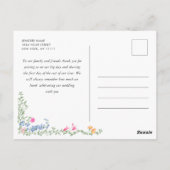 Waterverf Meadow Wildflower Boho Dank u Briefkaart (Achterkant)
