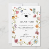 Waterverf Meadow Wildflower Boho FOTO Afstuderen Bedankkaart (Voorkant)