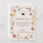 Waterverf Meadow Wildflower Boho FOTO Afstuderen Bedankkaart (Voorkant)