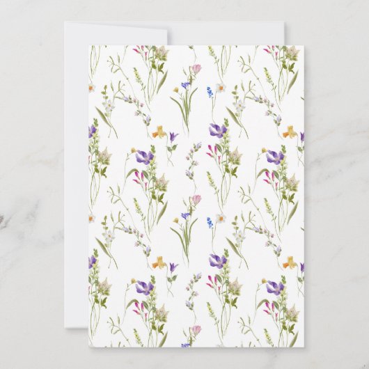 Waterverf Meadow Wildflower Boho Graduation Party Kaart (Achterkant)